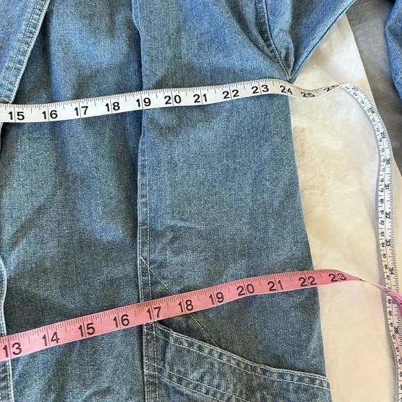 ANDY JOHNS VTG 80/90s Oversized Denim Mid-length Duster Size M - Picture 9 of 10